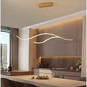 cheap Island Lights-100/120 cm LED Pendant Light Wave Design Line Design Black Gold  Metal Artistic Style Modern Style  Office, Shops Stylish Painted Finishes Artistic LED 110-120V 220-240V