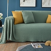 preiswerte Sofadecke-Sofabezug Sofadecke einfarbig Couchbezug Couchschutz Sofaüberwurf waschbar für Sessel/Wohnzimmer/3 Sitzer/4 Sitzer/L-Form Sofa moderne geprägte Polyester/Baumwoll-Mischung Überzüge