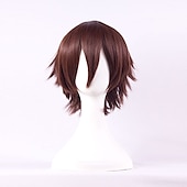 economico Parrucche da festa-parrucche sintetiche corte per donna bianco viola blu biondo giallo nero rosso parrucca cosplay femminile parrucca carnevalesca in fibra ad alta temperatura
