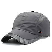 abordables Gorras, sombreros y viseras-Lienzo Gorra de Béisbol Gorra para Correr Gorro para el Sol Mujer Hombre Sombrero Retazos Ajustable Protección Solar Ligero para Aptitud física Béisbal Corriendo Otoño Primavera Verano Negro Gris