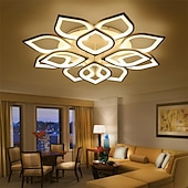 cheap Dimmable Ceiling Lights-6/8/12/15 Heads LED Ceiling Light Lotus Design  Ceiling Lamp Modern Artistic Metal Acrylic Style Stepless Dimming Bedroom Painted Finish Lights 110-240V ONLY DIMMABLE WITH REMOTE CONTROL Flower Design