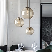 cheap Island Lights-20 cm Single Design Pendant Light Glass Glass Electroplated Vintage Nordic Style 110-120V 220-240V