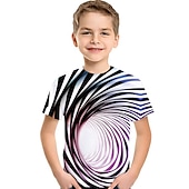 お買い得  男の子の3Dビジョンと幾何学-イースター 男の子 3D 幾何学模様 虹色 3D印刷 Tシャツ Ｔシャツ 半袖 3Dプリント 夏 活発的 スポーツ ストリートファッション 子供 2〜12年