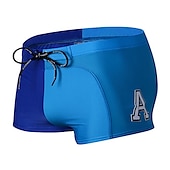 cheap Men&#039;s Boxer Swim Trunks-Men&#039;s Swimwear Swim Shorts Swim Trunks Print Patchwork Letter Breathable Soft Outdoor Casual Daily Hawaiian Stylish White Royal Blue Micro-elastic