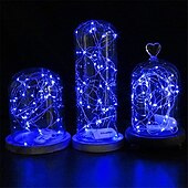 economico Striscie luci a batteria-1 m Fili luminosi 10 LED 10 pezzi 1 pc Blu Natale Capodanno Impermeabile Feste Decorativo Batterie alimentate