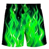 abordables Impression Géométrique-Homme Flamme Caleçons de Bain Surf Boardshort short de bain Taille médiale Hawaïen Bohème Extérieur Vacances Sortie Poche Cordon Taille elastique Designer Vêtement Tenue