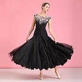 halpa Standardi tanssisali-Salitanssi Leninki Kirjonta Kristallit / Strassit Naisten Suoritus Kouluts Hihaton Luonnollinen Elastaani Tylli