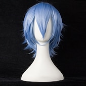 economico Parrucche da festa-parrucche sintetiche corte per donna bianco viola blu biondo giallo nero rosso parrucca cosplay femminile parrucca carnevalesca in fibra ad alta temperatura