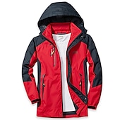 baratos Casacos Leves, Polares &amp; Caminhada-Homens Casaco com capuz Jaqueta Caminhada Softshell Quebra-Vento de Trilha Verão Ao ar livre Retalhos Prova-de-Água A Prova de Vento Secagem Rápida Leve Jaqueta Blusas Zíper Visível de Comprimento