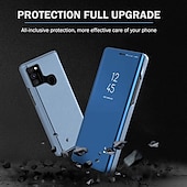 abordables Carcasas Samsung-teléfono Funda Para Samsung galaxia S24 S23 S22 S21 S20 Ultra Plus FE A54 A34 A14 A72 A52 A42 A71 A51 A31 Note 20 Ultra 10 Plus S25 Ultra Funda Completa con Soporte Espejo Activación al abrir