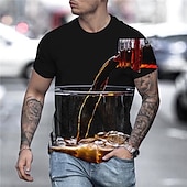 preiswerte 3D-T-Shirts-Herren Graphic 3D Bier T Shirt Tee Kurzarm T-Shirt 3D-Druck Rundhalsausschnitt Hemd Basic Komfortabel Groß und hoch Ausgehen Wochenende Oktoberfest Schwarz Rosa Rote Frühling Sommer Bekleidung