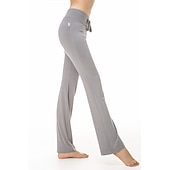 abordables Pantalones de yoga y bombachos-Pantalones acampanados para mujer, pierna ancha, secado rápido, absorbe la humedad, cintura alta, yoga, fitness, gimnasio, pantalones de entrenamiento, gris oscuro, pavo real, azul lago h00109,