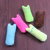 abordables Jouets pour chats-2 pièces broyage des dents jouets cataire drôle interactif en peluche jouet pour chat chaton à mâcher jouet vocal griffes morsure de pouce chat menthe pour chats chaud