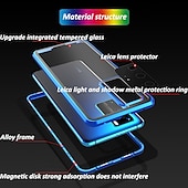 Χαμηλού Κόστους Samsung Θήκη-τηλέφωνο tok Για Samsung Galaxy S24 S23 S22 S21 S20 Plus Ultra Note 20 Ultra S25 Ultra Πλήρης Θήκη Θήκη μαγνητικής προσρόφησης Προστατευτικό για όλο το σώμα Διπλής όψης Προστατευτικό φακού κάμερας