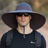 billiga Huvudbonader för utomhusbruk-bred rand solhatt hink hatt upf50 + vattentät packbar snabb torr vår sommar polyester hatt för fiske camping&amp;amp; vandring