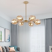 abordables Lustres-6 lumières 8 lumières 75-90-120 cm Conception de Spoutnik Conception de globe Lustre Aluminium Verre Style artistique Globe Géométrique Plaqué LED Style nordique 110-120V 220-240V