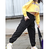 cheap Bottoms-Back to School Girls' 3D Solid Color Pants Summer Spring Fall Active Cargo Kid's Teen School Outdoor Daily