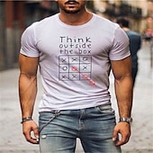 baratos Camiseta gráfica masculina-Homens Letra Camisa Social Camiseta Algodão Manga Curta Gráfico Camisa Preto / Vermelho Branco Vermelho Camiseta confortável Rua Esportes Roupas de estilistas