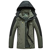 baratos Casacos Leves, Polares &amp; Caminhada-Homens Casaco com capuz Jaqueta Caminhada Softshell Quebra-Vento de Trilha Verão Ao ar livre Retalhos Prova-de-Água A Prova de Vento Secagem Rápida Leve Jaqueta Blusas Zíper Visível de Comprimento