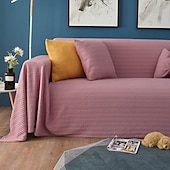 preiswerte Sofadecke-Sofabezug Sofadecke einfarbig Couchbezug Couchschutz Sofaüberwurf waschbar für Sessel/Wohnzimmer/3 Sitzer/4 Sitzer/L-Form Sofa moderne geprägte Polyester/Baumwoll-Mischung Überzüge