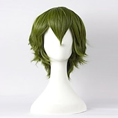 economico Parrucche da festa-parrucche sintetiche corte per donna bianco viola blu biondo giallo nero rosso parrucca cosplay femminile parrucca carnevalesca in fibra ad alta temperatura