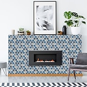 billige Flisklistremerker-10 stk imitert epoksy fliser klistremerke farge lanterne vegg klistremerke hus renovering DIY selvklebende pvc tapet maling kjøkken vanntett og oljetett vegg klistremerke
