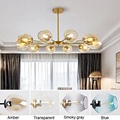 abordables Lustres-6 lumières 8 lumières 75-90-120 cm Conception de Spoutnik Conception de globe Lustre Aluminium Verre Style artistique Globe Géométrique Plaqué LED Style nordique 110-120V 220-240V