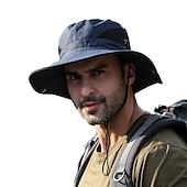 economico Copricapo da esterno-Cappello Per uomo Cappello da sole Cappello a secchiello Cappello da escursionismo Antivento Traspirante Asciugatura Rapida per Pesca Arrampicata Spiaggia Tinta unica Seta Estate Primavera Autunno