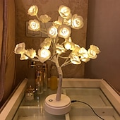 tanie Lampki nocne i dekoracyjne-róża kwiat lampa led lampka nocna róża drzewo ślub urodziny walentynki nowy rok 1 zestaw