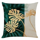 abordables estilo floral y plantas-funda de cojín 4pcs suave geométrico simple clásico tiro funda de almohada funda de cojín de lino de imitación funda de almohada para sofá dormitorio calidad superior lavable a máquina para sofá sofá