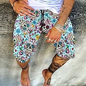 economico Vacanza-Per uomo Pantaloncini Pantaloncini estivi Bermuda Pantaloncini da spiaggia A cordoncino Stampa Stampe astratte Comfort Leggero Lunghezza del ginocchio Per eventi Spiaggia Moda Informale 1 2 Anelastico