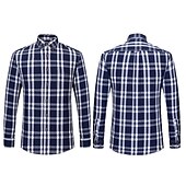 voordelige Overhemden met knopen voor heren-Voor heren Overhemd Geruit overhemd Button-down overhemd Shirt met kraag Geruit Bruiloft Werk B C D E Lange mouw Strijkijzer Lente &amp; Herfst Kleding Button-omlaag