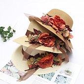 economico Cappelli per feste-berretto Copricapo Cappelli di paglia Paglia Cappelli da pescatore Cappello di paglia Cappello da sole Informale Per eventi Spiaggia Kentucky Derby Coppa di Melbourne Stile vintage Elegante Con Con
