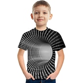 cheap Boy&#039;s 3D Vision &amp; Geometry-Boys 3D Graphic Color Block Optical Illusion T shirt Tee Short Sleeve 3D Print Summer Sports Streetwear Basic Kids 3-12 Years