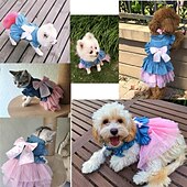 abordables Robes-Chien Robe Vêtements pour Chiot Jupe Adorable Décontracté Quotidien Doux Été Printemps &amp; Automne Vêtements pour Chiens