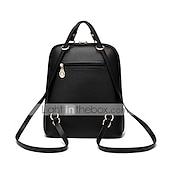 economico Zaini alla moda-Per donna Zaino per la scuola zaino Esterno Giornaliero Viaggi Tinta unica pelle sintetica Massima capacità Bottoni Cerniera Blu chiaro Grigio chiaro Vino