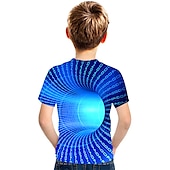 cheap Boy&#039;s 3D Vision &amp; Geometry-Easter Boys 3D Geometric Rainbow Optical Illusion T shirt Tee Short Sleeve 3D Print Summer Active Sports Streetwear Kids 2-12 Years
