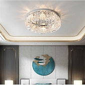 cheap Unique Chandeliers-50/60/80 cm Chandelier LED Crystal Ceiling Light Circle Design Unique Design Flush Mount Lights Stainless Steel LED Nordic Style 110-120V 220-240V