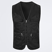 cheap Vests-Men&#039;s Fishing Vest Military Tactical Vest Hiking Vest Sleeveless V Neck Vest / Gilet Jacket Top Outdoor Breathable Quick Dry Lightweight Multi Pockets Cotton Polyester Dark Grey Black Army Green