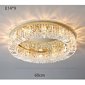 cheap Unique Chandeliers-50/60/80 cm Chandelier LED Crystal Ceiling Light Circle Design Unique Design Flush Mount Lights Stainless Steel LED Nordic Style 110-120V 220-240V