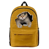 tanie Drukowane plecaki-uroczy plecak z kotem dla dzieci i nastolatków – torba szkolna z nadrukiem 3D peekaboo cat i zabawnym wzorem dziur dla chłopców i dziewcząt