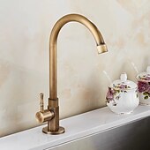 cheap Kitchen Faucets-Kitchen faucet - Single Handle One Hole Antique Brass Standard Spout Centerset Antique Kitchen Taps