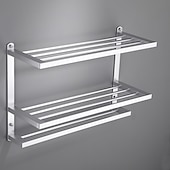 economico Portasciugamani-portasciugamani in alluminio per bagno, portasciugamani da parete a 3 strati porta asciugamani da bagno 60 cm (nero/argento/grigio canna di fucile)