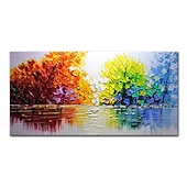お買い得  花/植物画-ミツラ&amp;amp;amp; reg;大きなサイズの手描きの抽象的な木風景油絵キャンバス現代ポップアート壁画家の装飾（フレームなしのロールキャンバス）