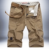 preiswerte Klassiker-Herren Kurze Hose für Wanderer Cargo-Wandershorts Militär Volltonfarbe Sommer Außen 12&quot; Komfort Ripstop Multi-Pocket Atmungsaktiv Baumwolle Knielänge Kurze Hose Armeegrün Khaki Burgund Grün Schwarz