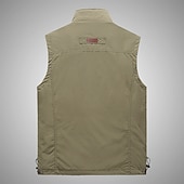 billiga Herrars fiskeväst-Herr Fiskeväst Militär taktisk väst Vandringsväst Ärmlös Väst Jacka Överdelar Utomhus Andningsfunktion Snabb tork Lättvikt Multi Pocket Sommar Tillbaka ventilationsdesign Chinlon Mörkgrå Svart
