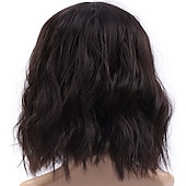abordables Perruques de fête-perruques roses pour femmes perruque synthétique vague profonde frange soignée perruque rose courte a1 a2 a3 a4 a5 cheveux synthétiques femmes cosplay fête mode rose violet carnaval perruque