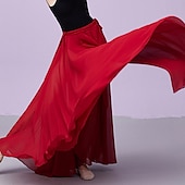 preiswerte Tanzkleidung für Balltänze-Ballsaalröcke reine Farbe Kostüme tägliches Leistungstraining der Frauen tägliche Abnutzung natürlicher Chiffon