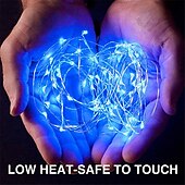 economico Striscie luci a batteria-1 m Fili luminosi 10 LED 10 pezzi 1 pc Blu Natale Capodanno Impermeabile Feste Decorativo Batterie alimentate