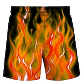 abordables Impression Géométrique-Homme Flamme Caleçons de Bain Surf Boardshort short de bain Taille médiale Hawaïen Bohème Extérieur Vacances Sortie Poche Cordon Taille elastique Designer Vêtement Tenue
